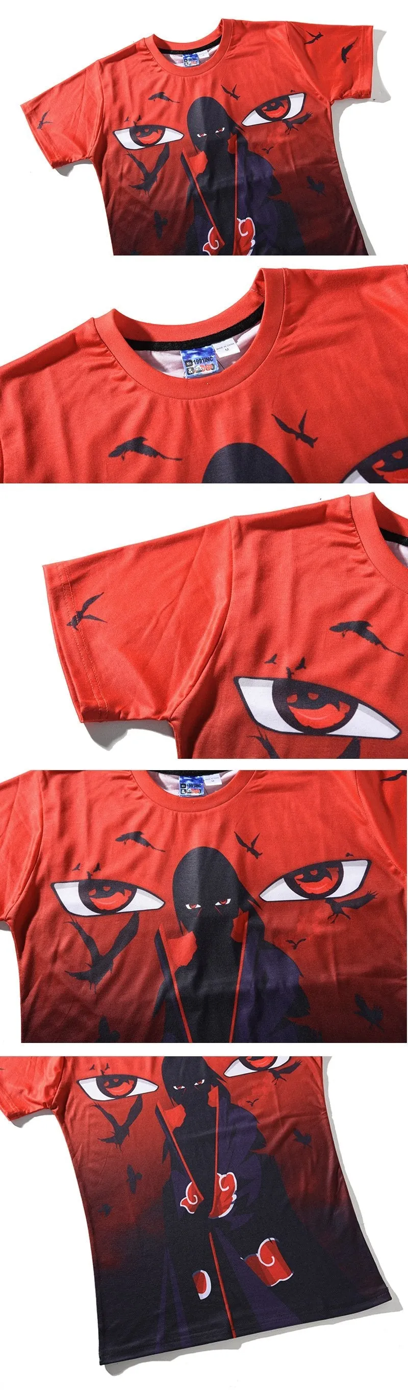 3D High T-shirts Naruto Anime Uchiha Itach for Men and Women