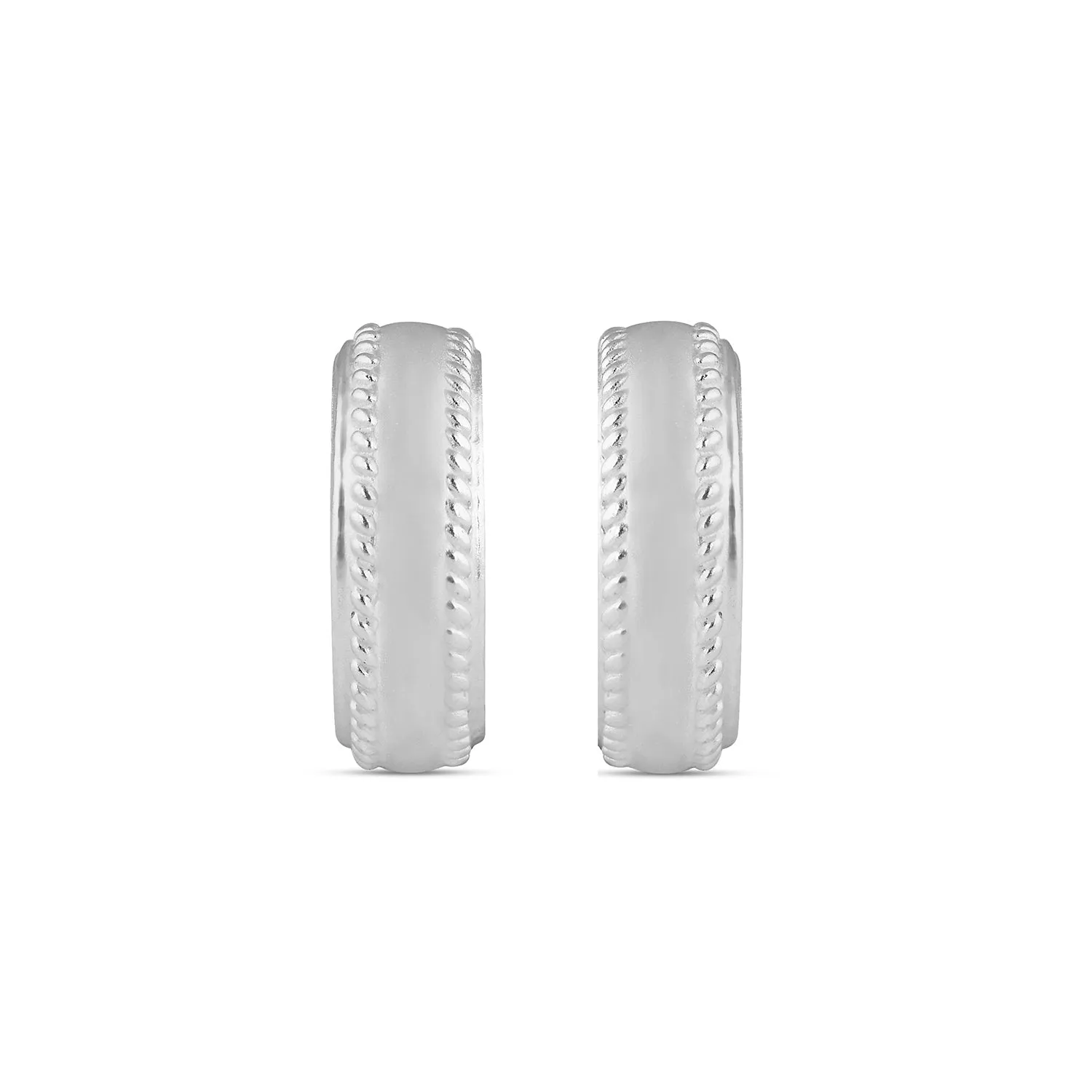 925 Pure Sterling Silver Wide Hoops Earrng For Women