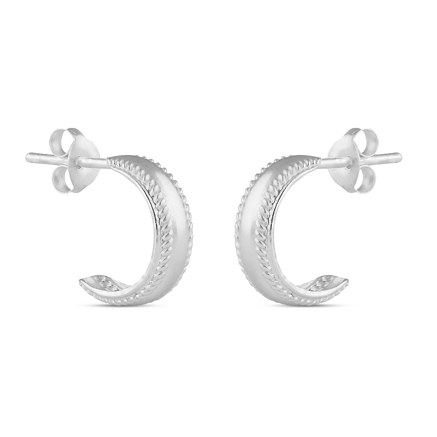 925 Pure Sterling Silver Wide Hoops Earrng For Women