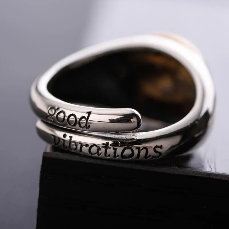 925 Sterling Silver Vintage Opening Small Tail Praying Hands Men's Ring