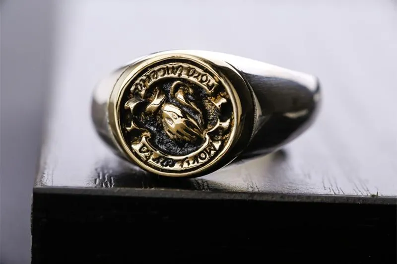 925 Sterling Silver Vintage Opening Small Tail Praying Hands Men's Ring