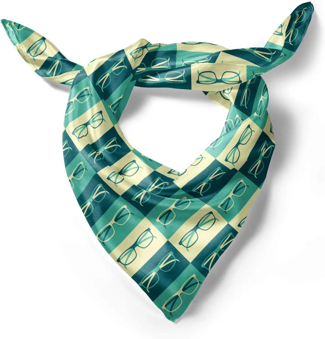 Ambesonne Indie Head Scarf, Vintage Eyeglasses Cool, Hair Wrap