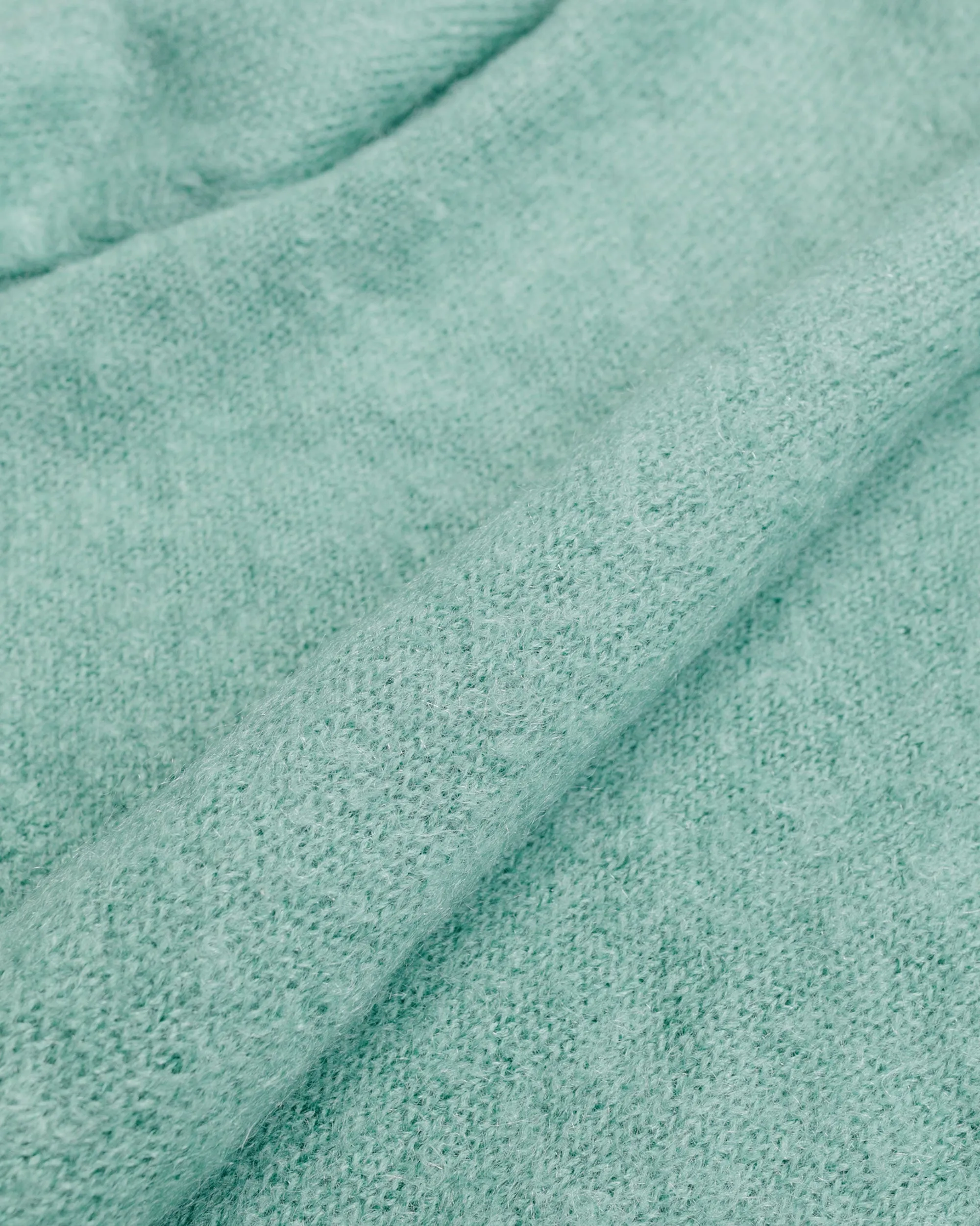 Auralee Brushed Super Kid Mohair Knit Polo Jade Green