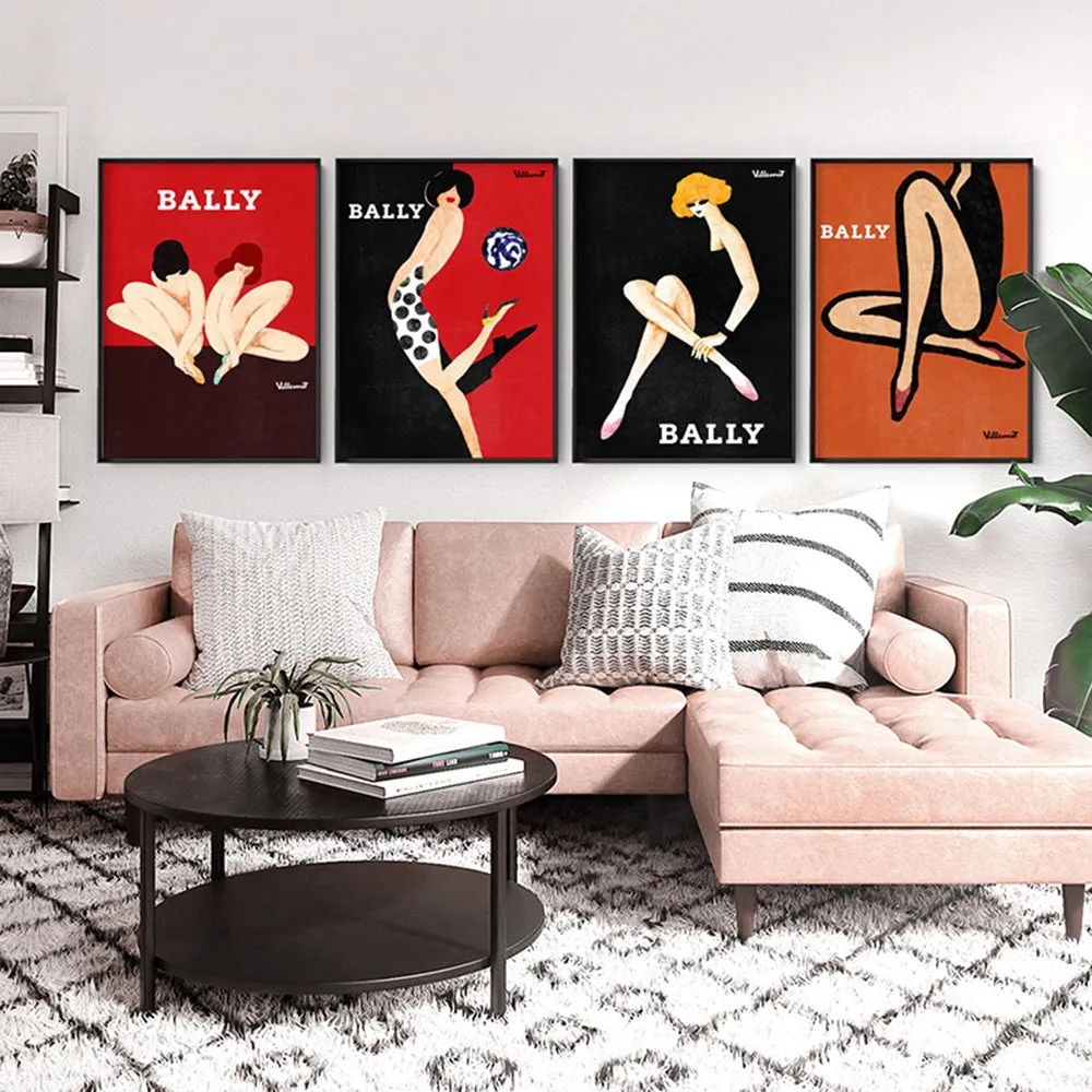 Bernard Villemot | Bally Kick in Sketch Grainy Effect - Art Print