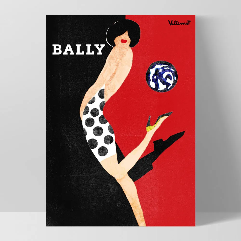 Bernard Villemot | Bally Kick in Sketch Grainy Effect - Art Print