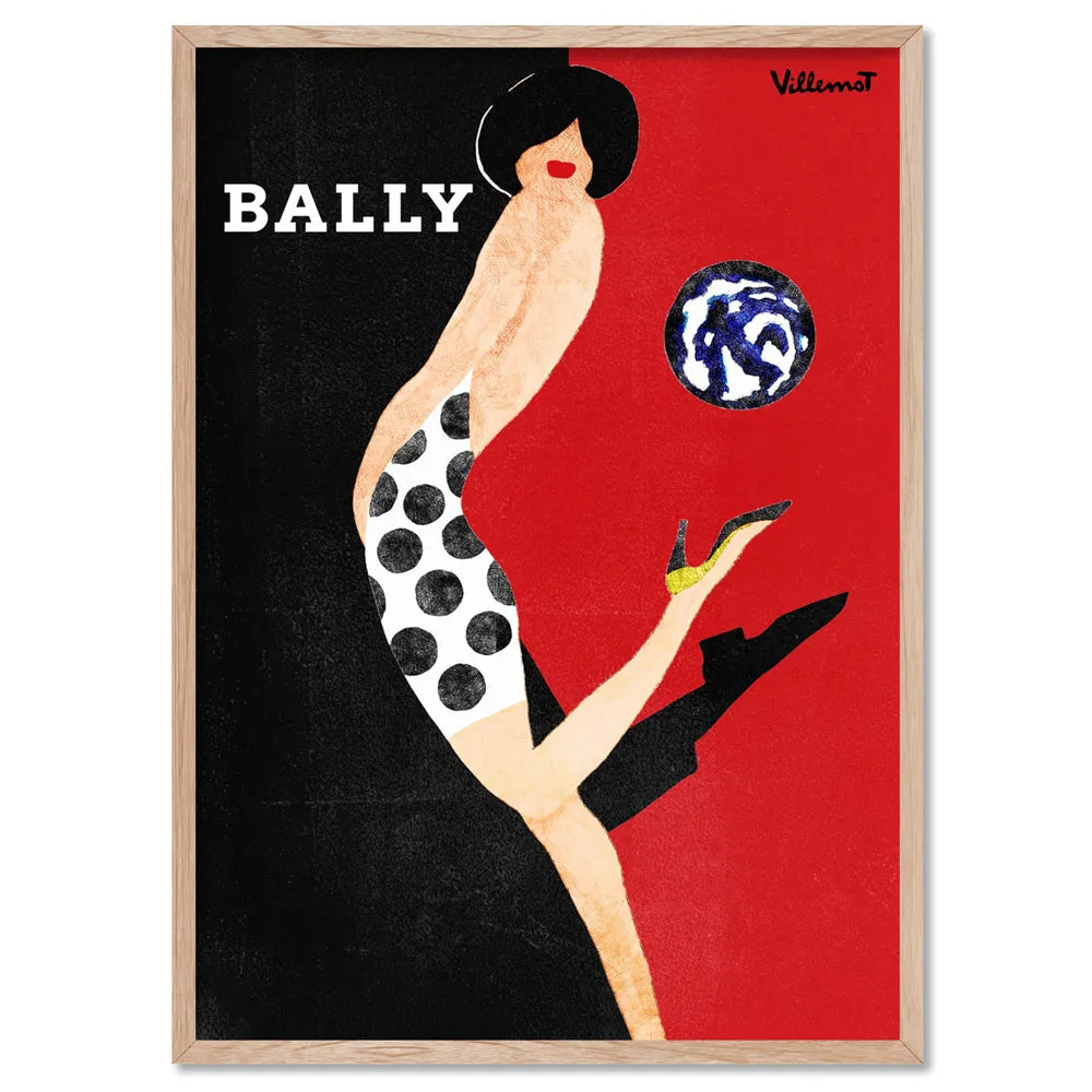 Bernard Villemot | Bally Kick in Sketch Grainy Effect - Art Print
