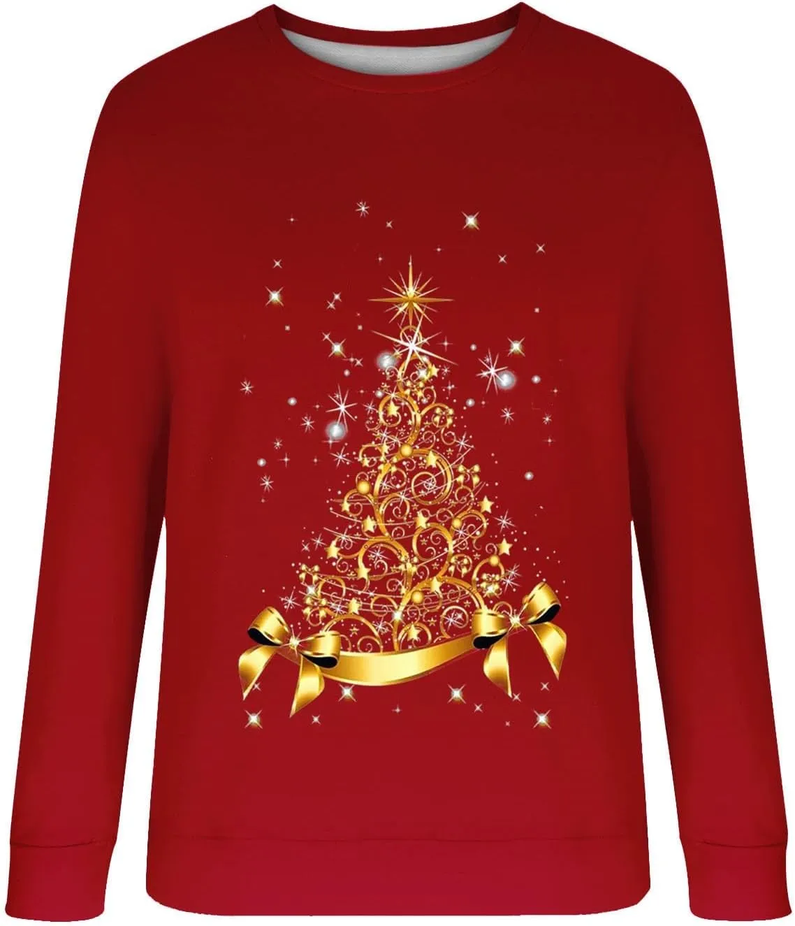Christmas Sweaters for Women Funny Xmas Tree Graphic Sweatshirts Long Sleeve Holiday Merry Christmas Pullover Tops