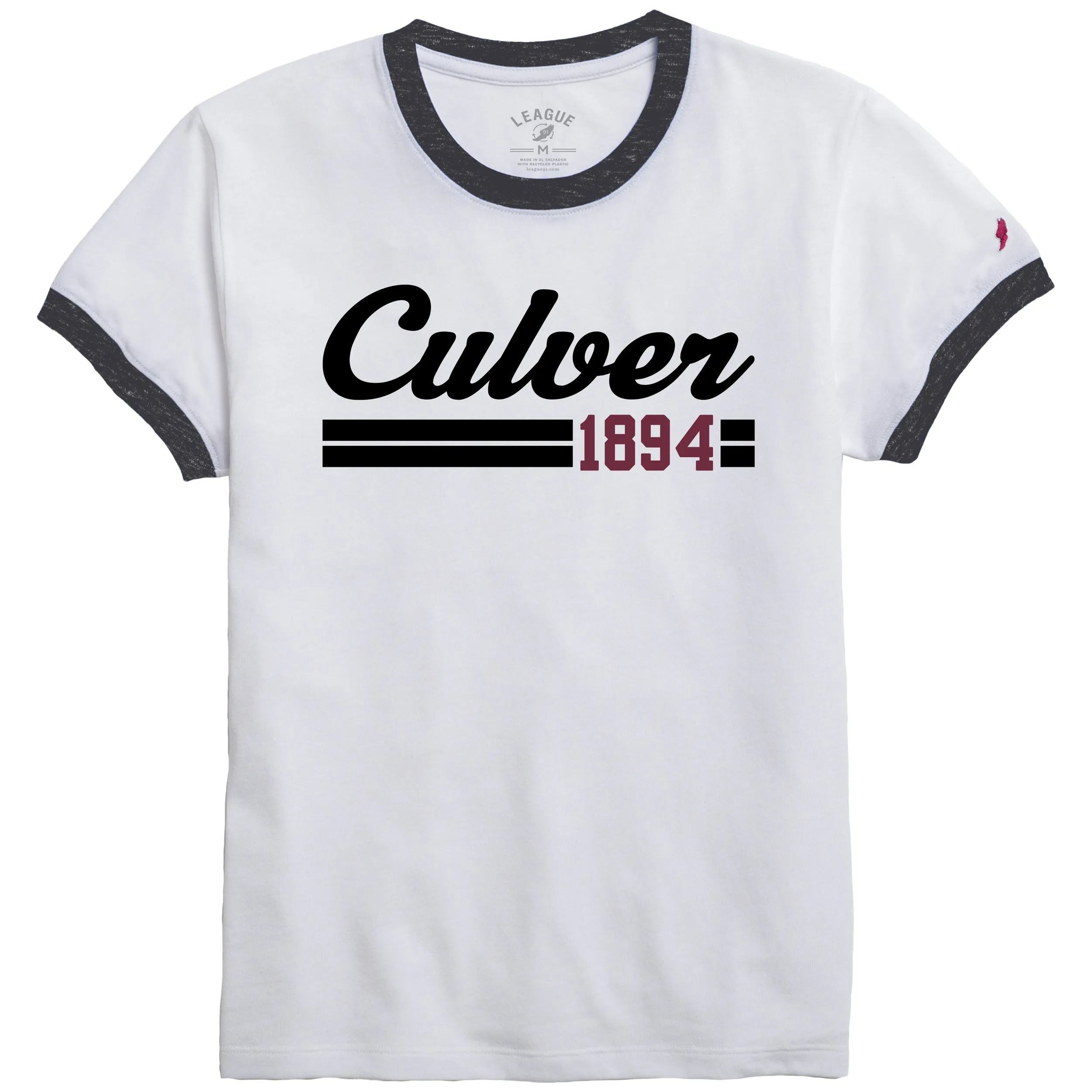 Culver 1894 Intramural Ringer Tee - White/Black Trim