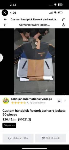Custom handpick Vintage inspirde worlwear jackets