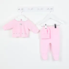Dandelion Pink Knit & Grey Trim 3 Piece Set