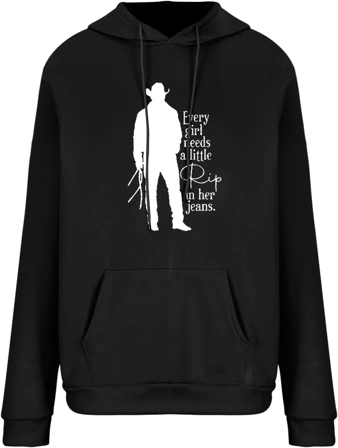 Every Girl Needs A Little Rip in Her Jeans Women Long Sleeve Hoodies Sweatshirts Drawstring Pullovers Tops Vintage Clothes
