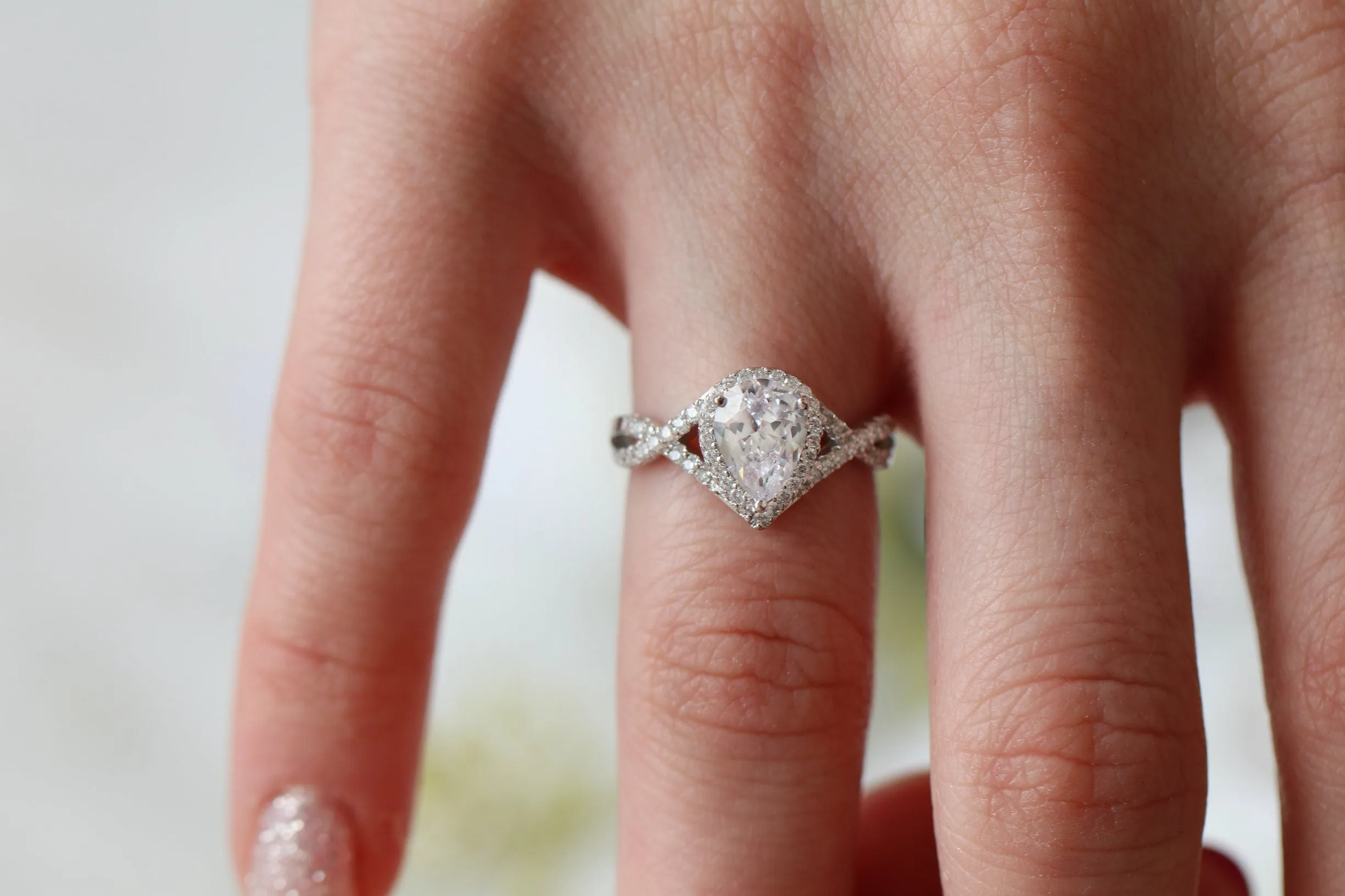 Flair Diamond (cz) Ring- Sterling Silver