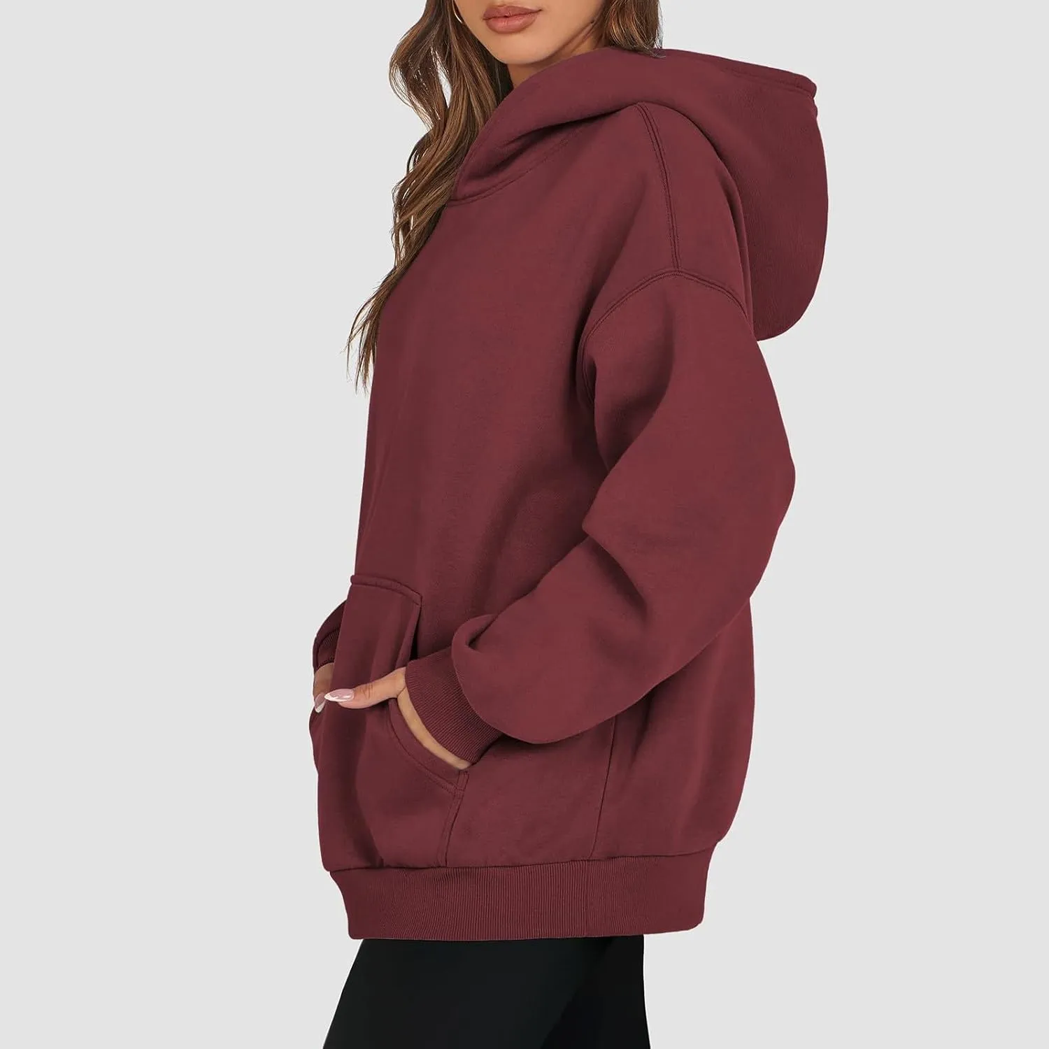 Fleece Hoodies for Women Oversized Preppy Sweatshirt Pullover Lightweight Sweatshirts Winter Sweaters with Pocket