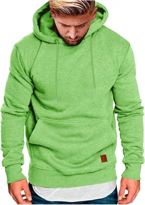 Fxbar Men's Zip-up Hooded Sweatshirts Full-Zip Hoodie Long Sleeve Solid Color Drawstring Casual Hoodies for Men