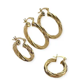 Gold Filled Twist Clasp Hoops