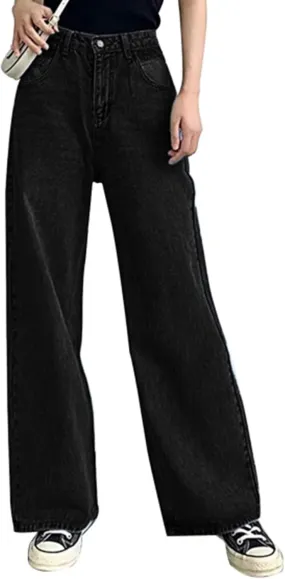 HDLTE Women Ripped Boyfriends Jeans Distressed High Waist Baggy Denim Pants Wide Leg Straight Trousers Y2k Streetwear Pants…