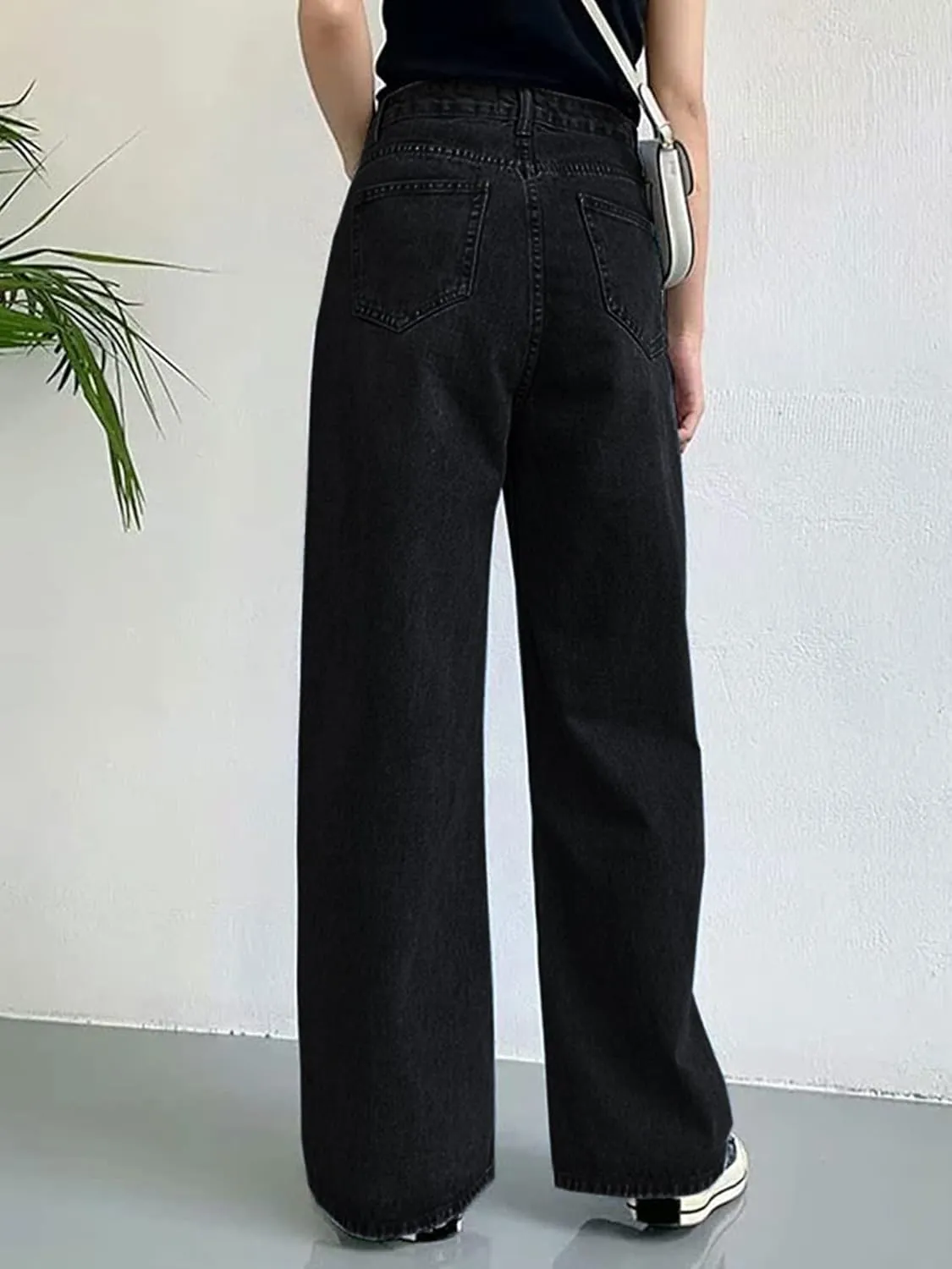HDLTE Women Ripped Boyfriends Jeans Distressed High Waist Baggy Denim Pants Wide Leg Straight Trousers Y2k Streetwear Pants…