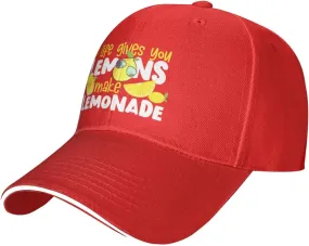 If Life Gives You Lemons Make Lemonade Baseball Hats for Men Women Red Trucker Hat Sun Hats Fishing Hat Dad Hat