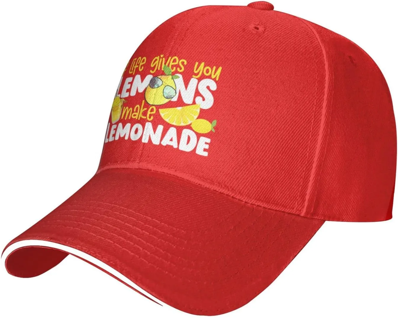 If Life Gives You Lemons Make Lemonade Baseball Hats for Men Women Red Trucker Hat Sun Hats Fishing Hat Dad Hat