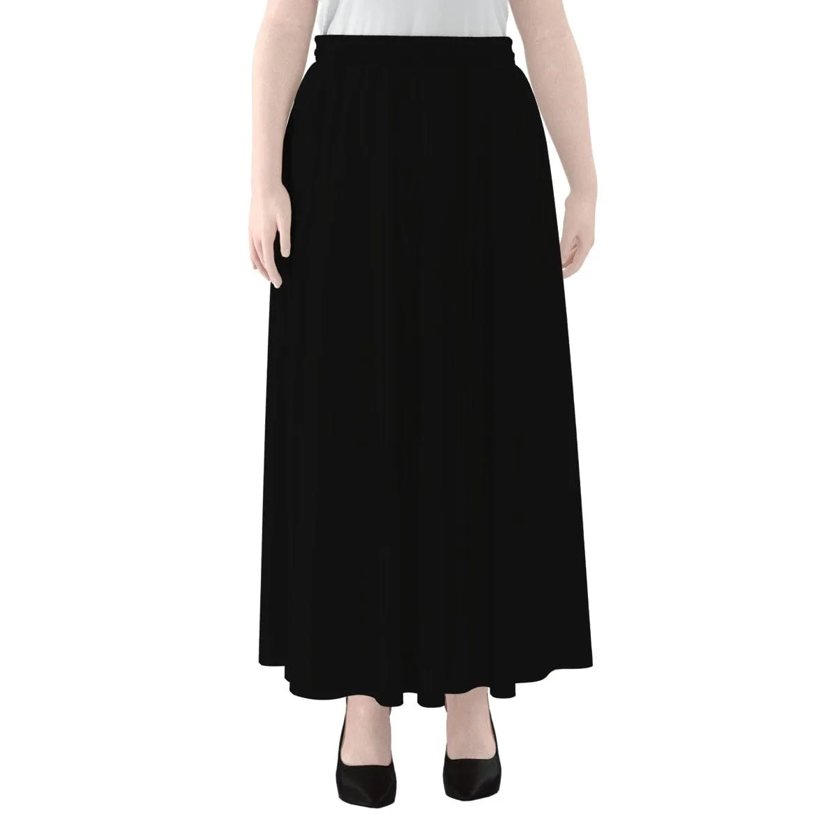 Jet Black - Women's Maxi Chiffon Skirts With Lining