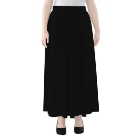 Jet Black - Women's Maxi Chiffon Skirts With Lining