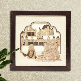 Karnataka Monuments Wood Art Frame 10 in x 10 in