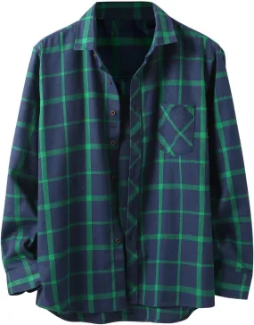 LCMTWX Men's Fleece Flannel Jackets Square Printing Lightweight Breathable Long Sleeve Lapel Formal Heavy Warm Fleece