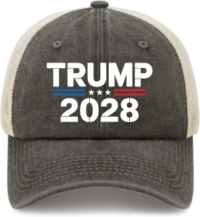 Made in US Pro Tru-mp 2028 President America Hats for Men Baseball Cap Stylish Washed Workout Hats