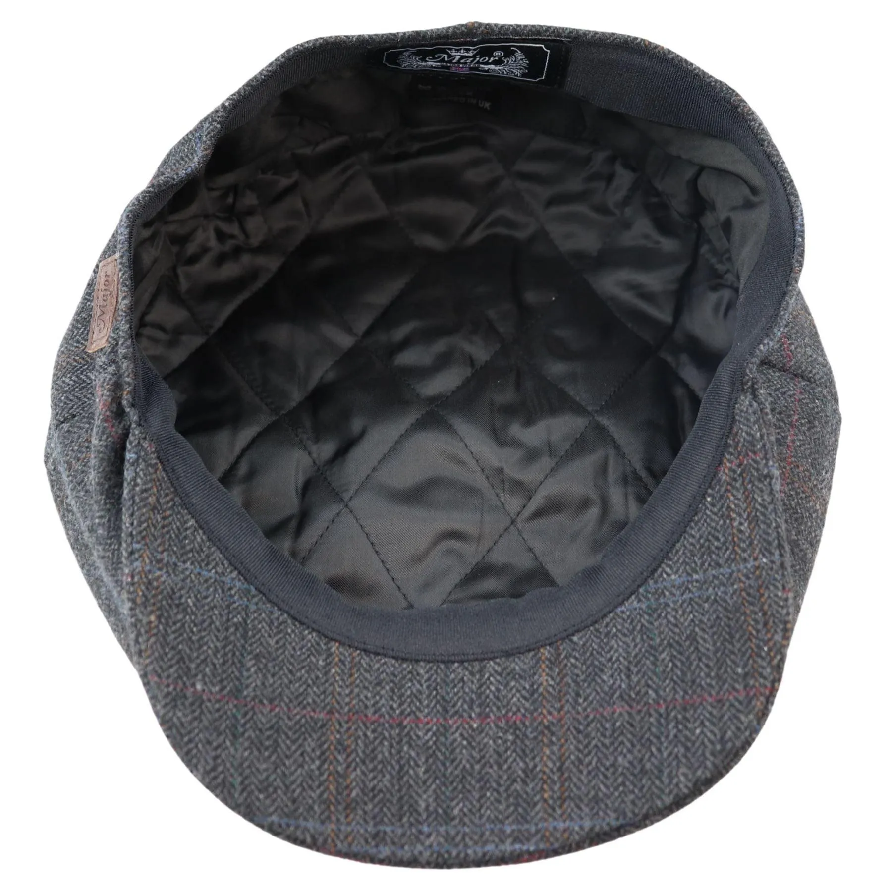 Mens 8 Panel Razor Baker Boy Hat Wool Tweed Blinders Newsboy Flat Cap Blue Check Charcoal