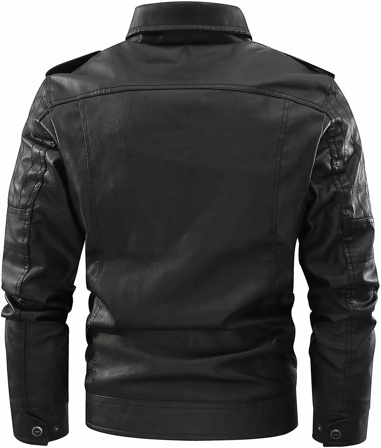 Men's Lightweight Bomber Jacket Vintage Asymmetric Zip Moto Sherpa Outwear Stand Collar Fleece Lined Leather Jackets