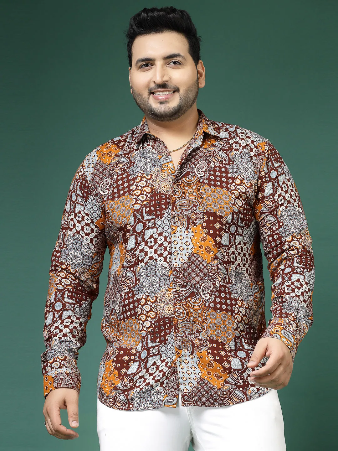 Men's Rayon Paisley Print Shirt