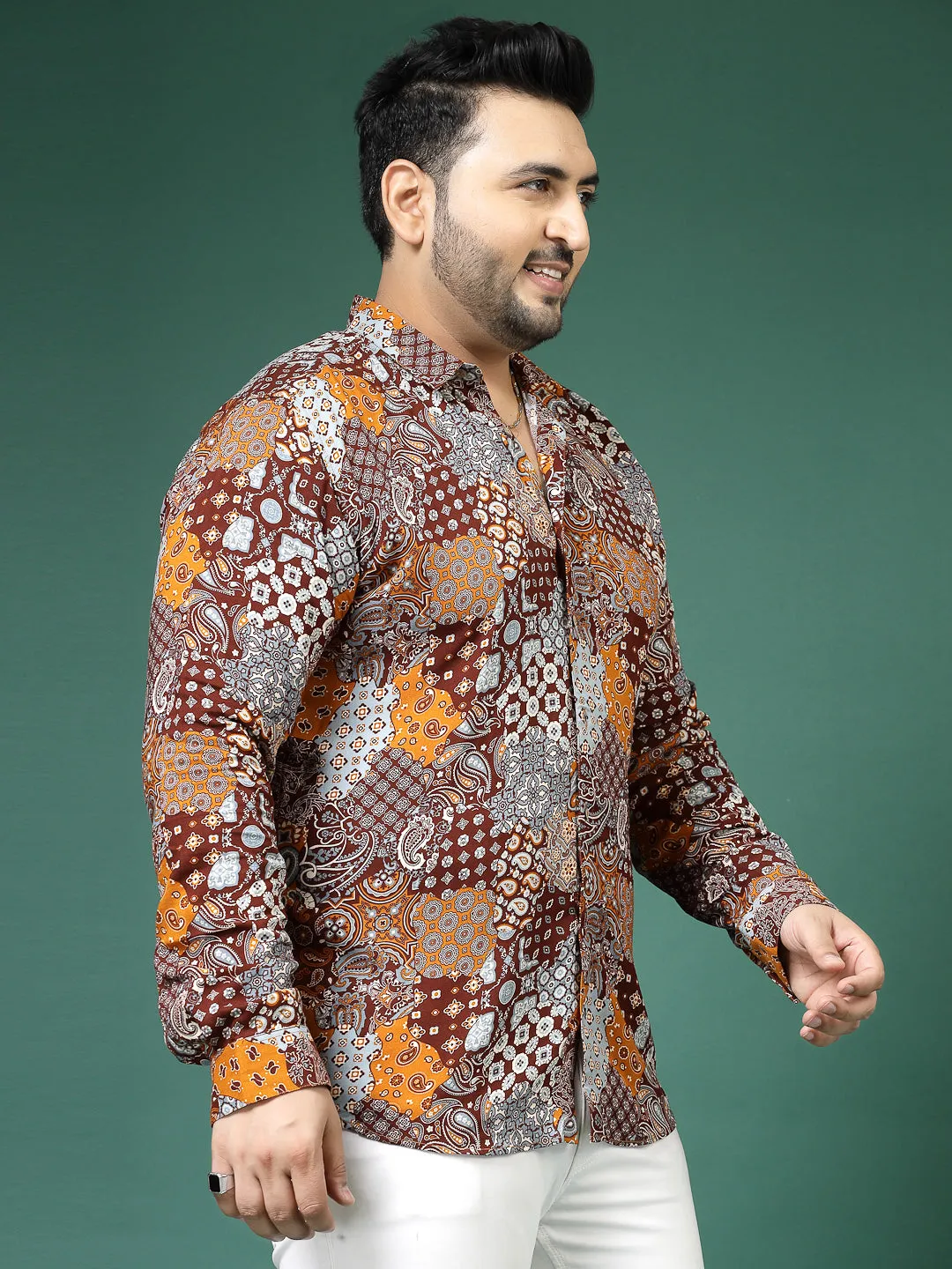 Men's Rayon Paisley Print Shirt