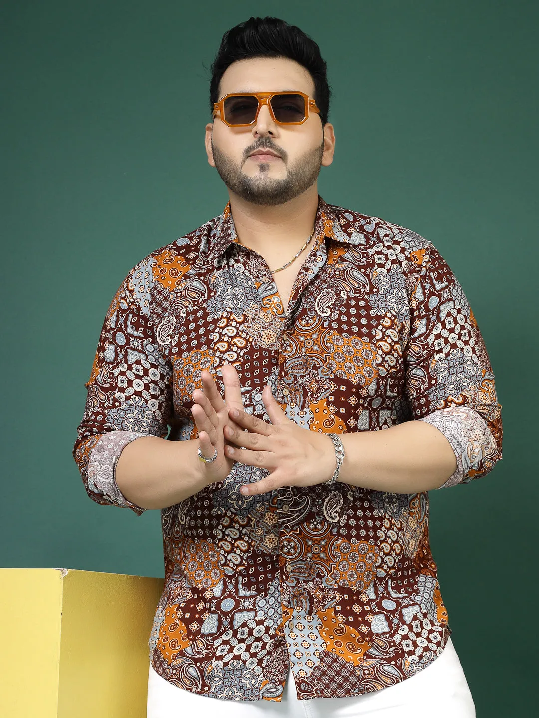 Men's Rayon Paisley Print Shirt