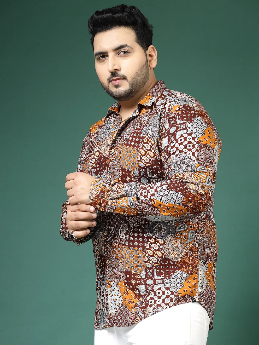 Men's Rayon Paisley Print Shirt