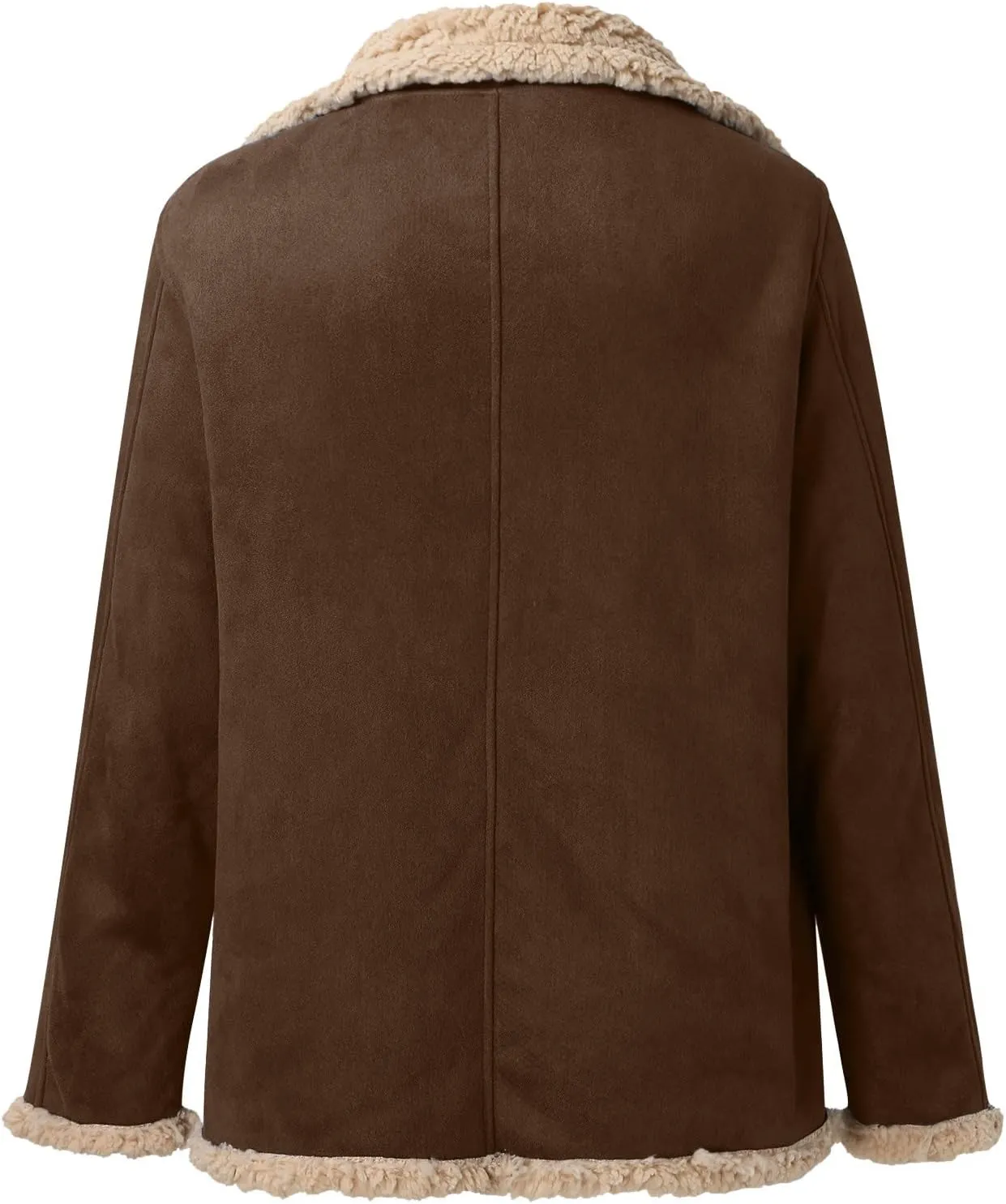 Mens Winter Coat Winter Coat Lapel Collar Long Sleeve Padded Leather Jacket Vintage Thicken Coat Sheepskin Jacket