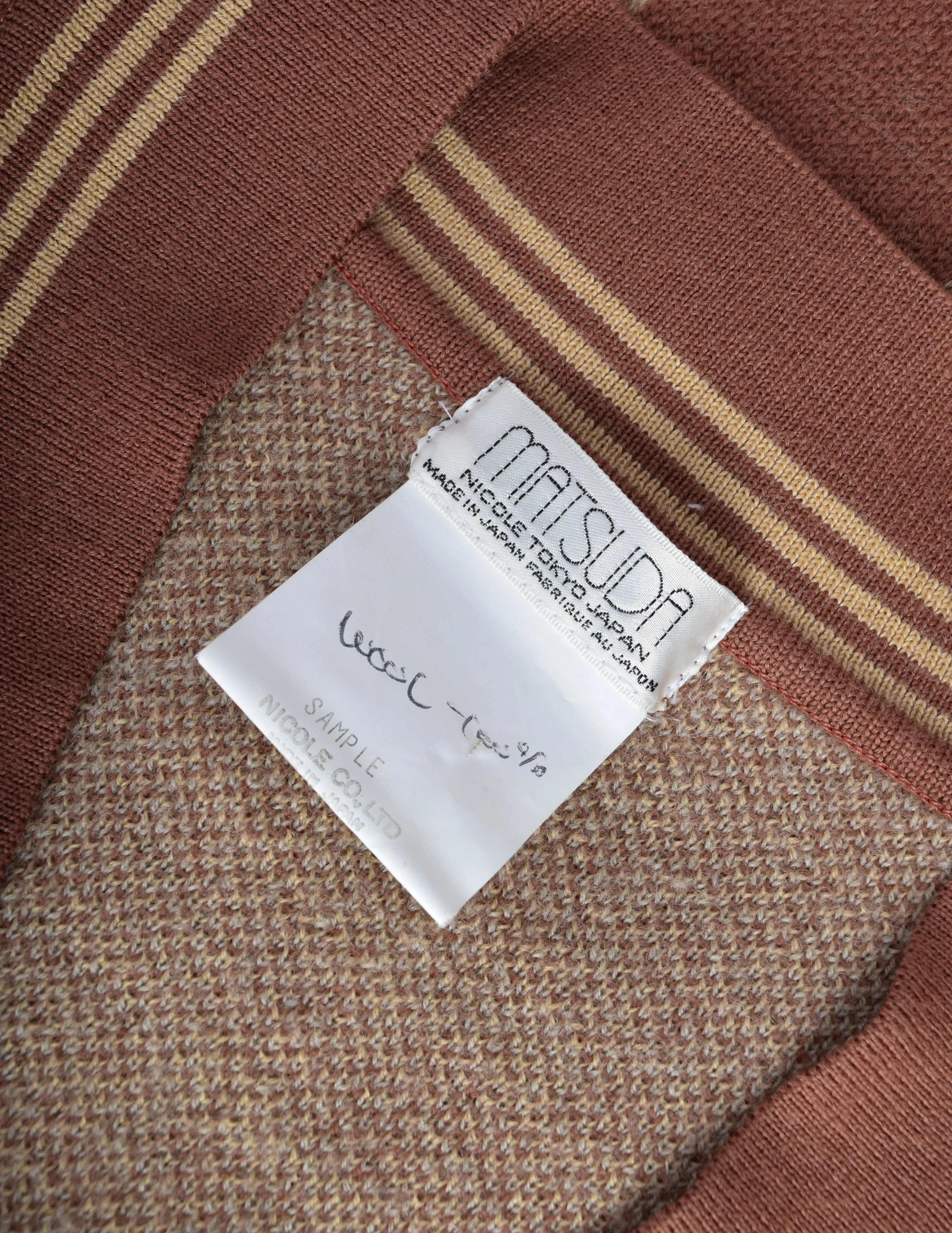 Mitsuhiro Matsuda Vintage 1980s Dusty Rose Medallion Print Knit Cardigan Sweater