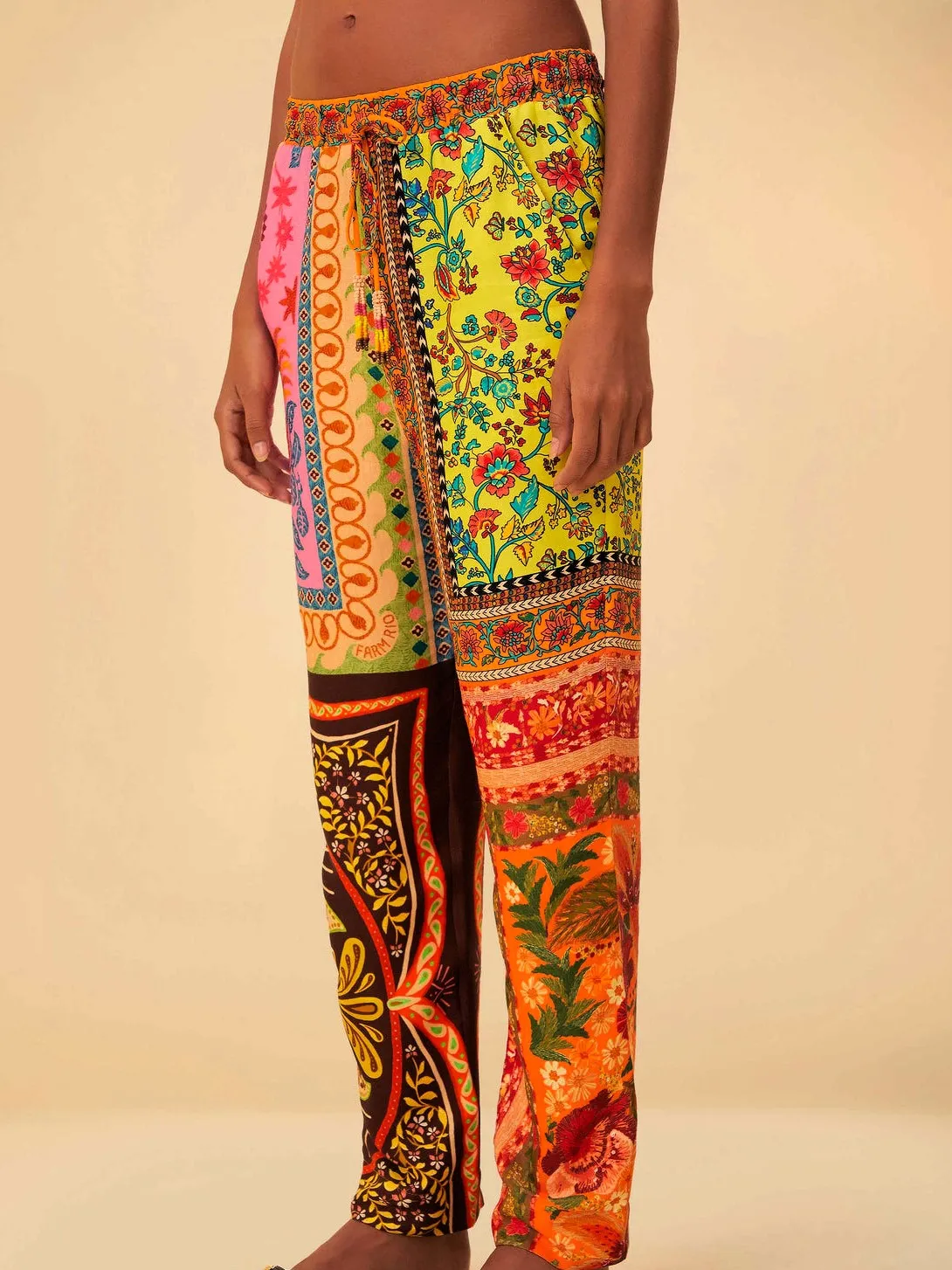 Multicolor Mixed Scarves Pants