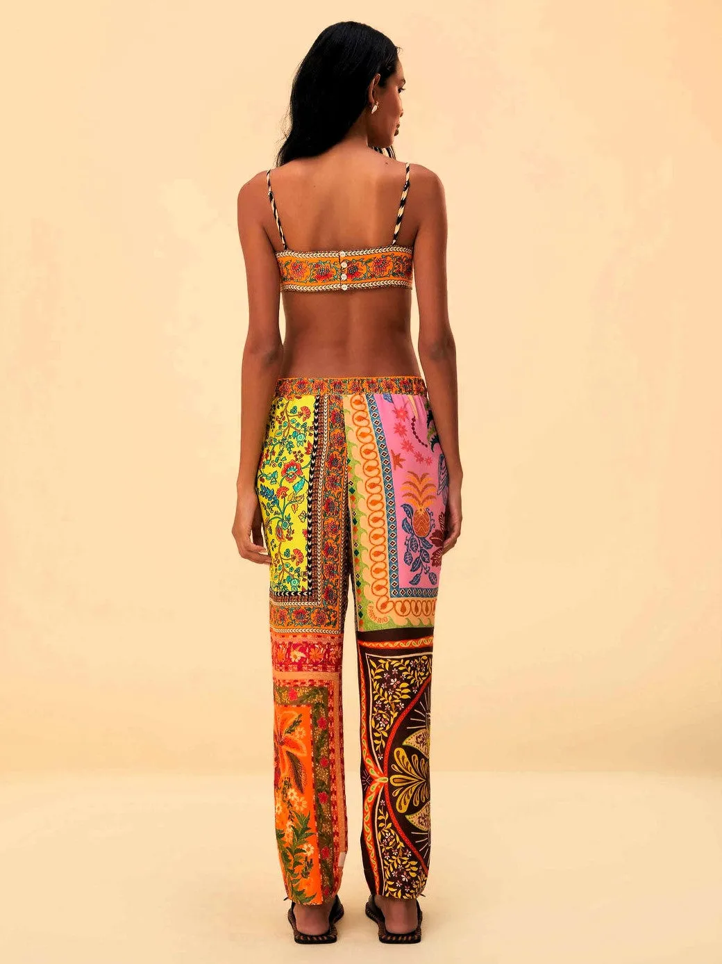 Multicolor Mixed Scarves Pants
