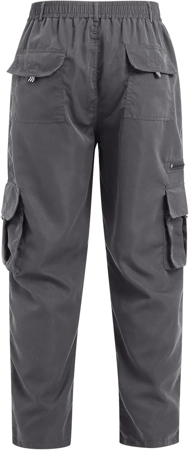 ODIZLI Cargo Pants for Men Casual Cotton Jogger Multi Pockets Outdoor Hiking Work Sweatpants