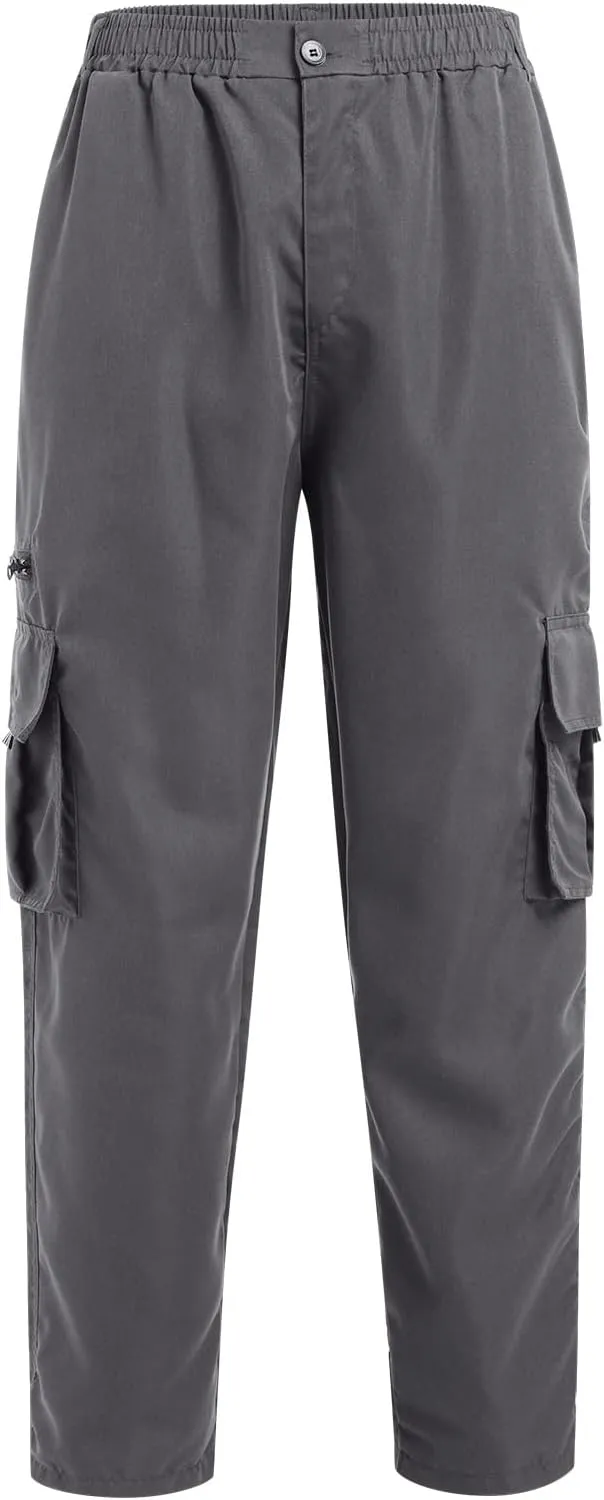 ODIZLI Cargo Pants for Men Casual Cotton Jogger Multi Pockets Outdoor Hiking Work Sweatpants