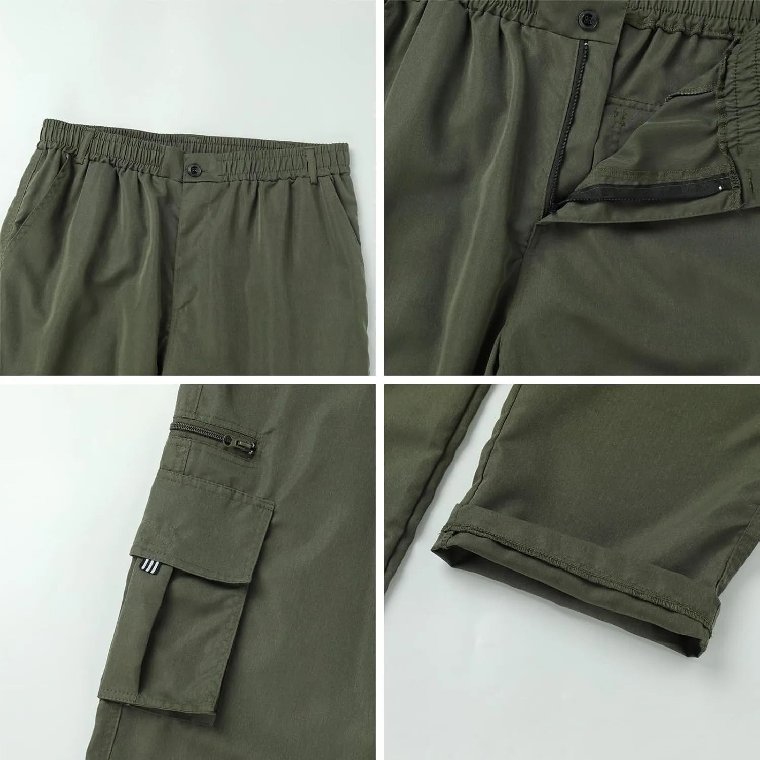 ODIZLI Cargo Pants for Men Casual Cotton Jogger Multi Pockets Outdoor Hiking Work Sweatpants