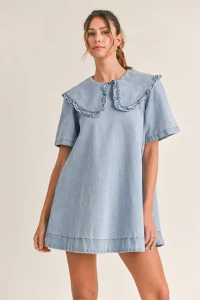 Peter Pan Collar Denim Dress