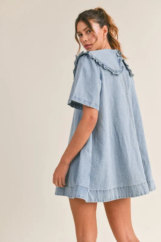 Peter Pan Collar Denim Dress