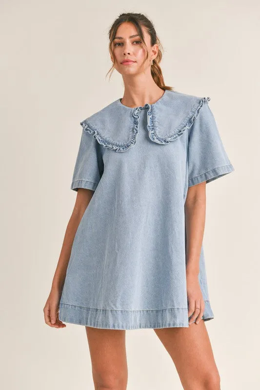 Peter Pan Collar Denim Dress