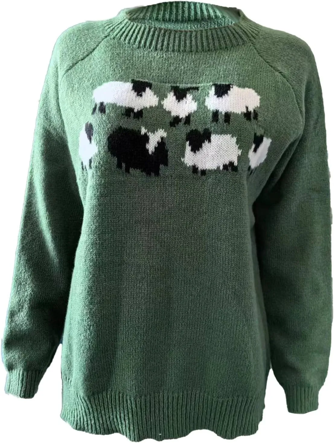 PETYCZEN Womens Fair Isle Sweater Vintage Long Sleeve Mock Neck Sweater Casual Loose Pullover Tops Cozy Warm Knit Sweater