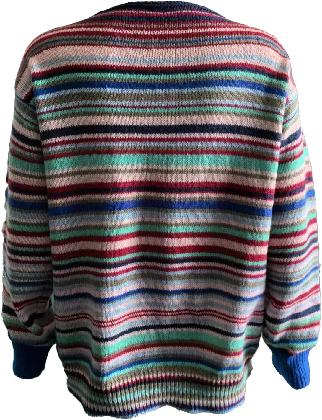 PETYCZEN Womens Fair Isle Sweater Vintage Long Sleeve Mock Neck Sweater Casual Loose Pullover Tops Cozy Warm Knit Sweater