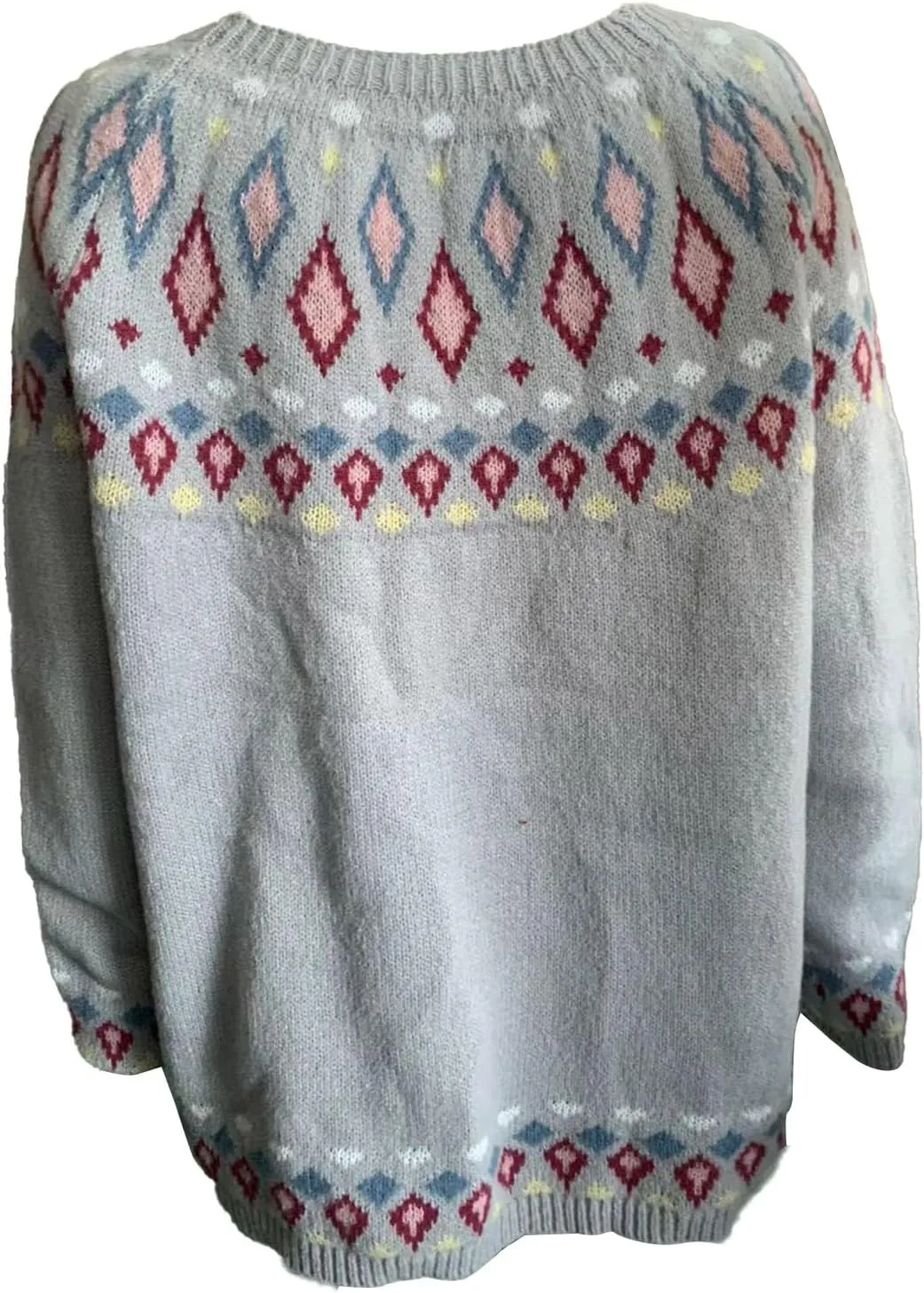 PETYCZEN Womens Fair Isle Sweater Vintage Long Sleeve Mock Neck Sweater Casual Loose Pullover Tops Cozy Warm Knit Sweater