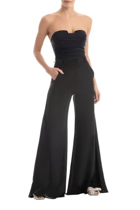 Solid Black Wide-Leg Pants