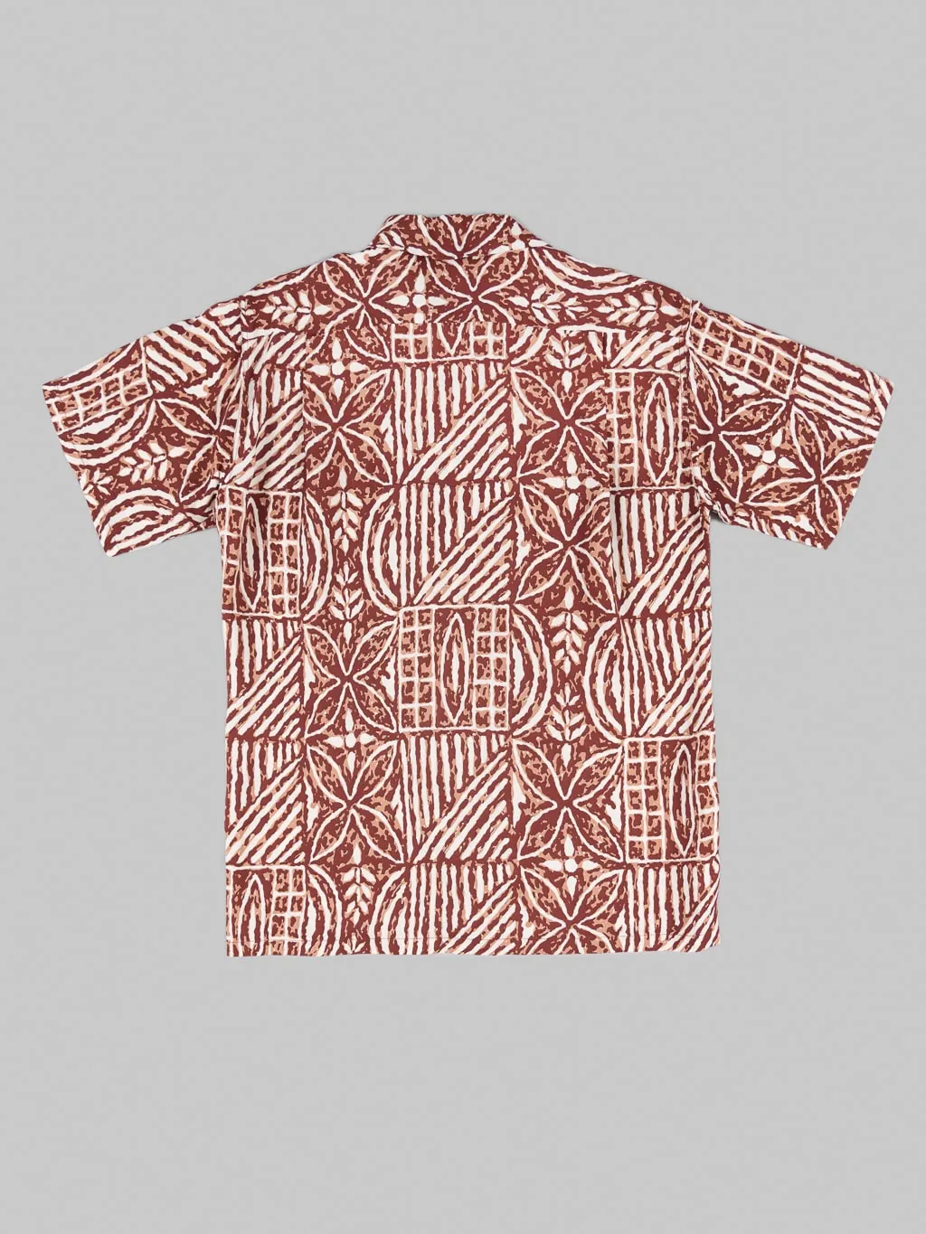 Sun Surf Polynesian Tapa Design Hawaiian Shirt Brown
