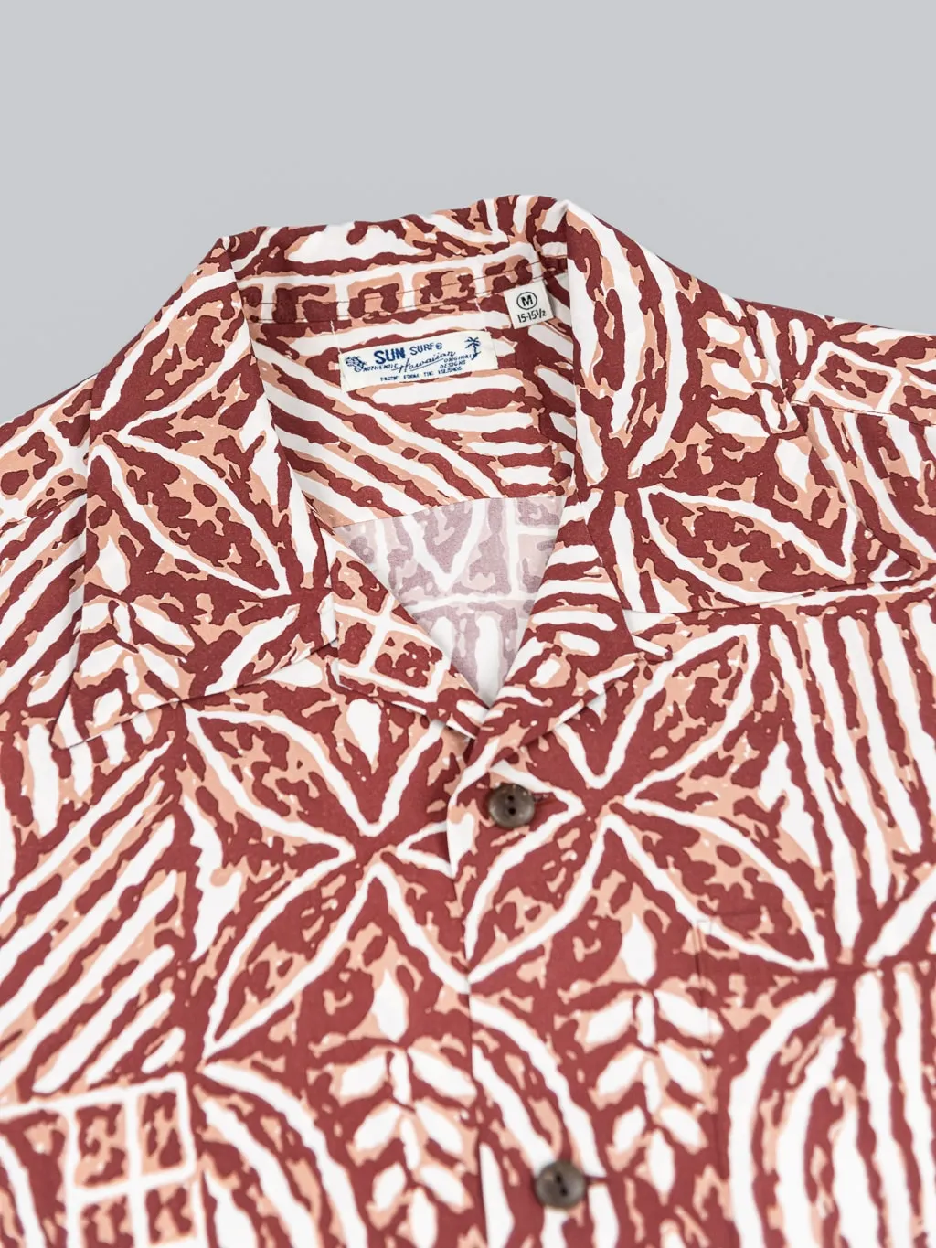 Sun Surf Polynesian Tapa Design Hawaiian Shirt Brown
